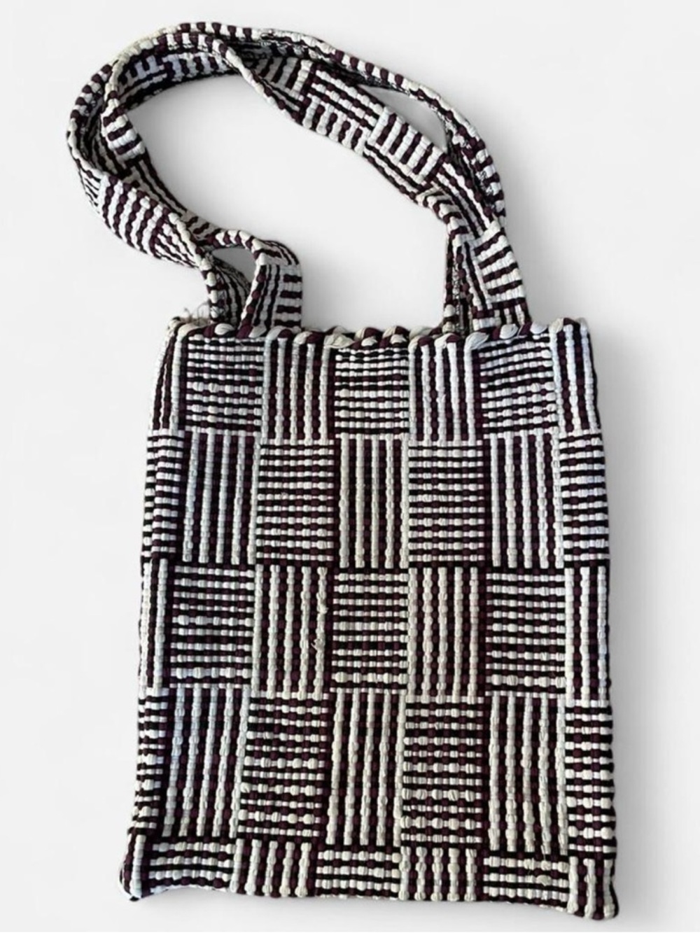 Unisex HandWoven Checker Pattern Shoulder Bag